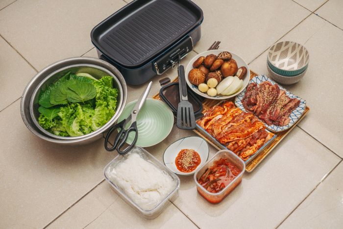 삼겹살 구이 한 상 차림